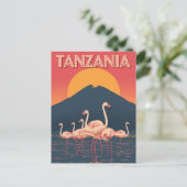 Tanzania Flamingo Zonsondergang Briefkaart (Staand voorkant)