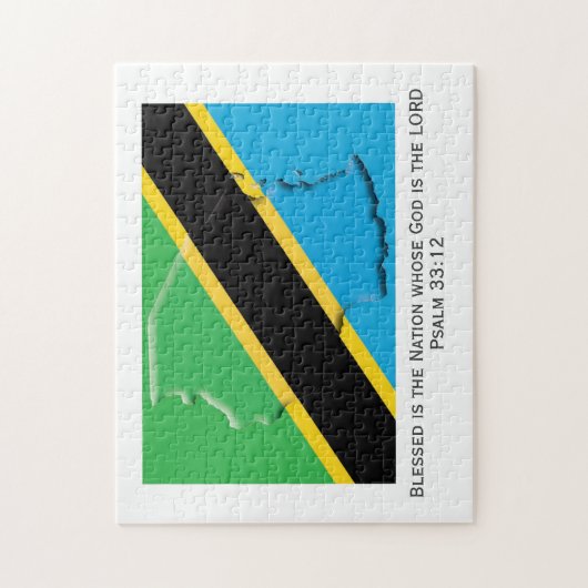 TANZANIA | Gezegende natie | TANZANIAN FLAG Legpuzzel (Verticaal)