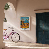Tanzania Giraffe Safari Reisposter Kunst Poster