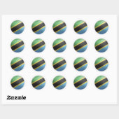 Tanzania Glossy Circle Flag Ronde Sticker (Vel)