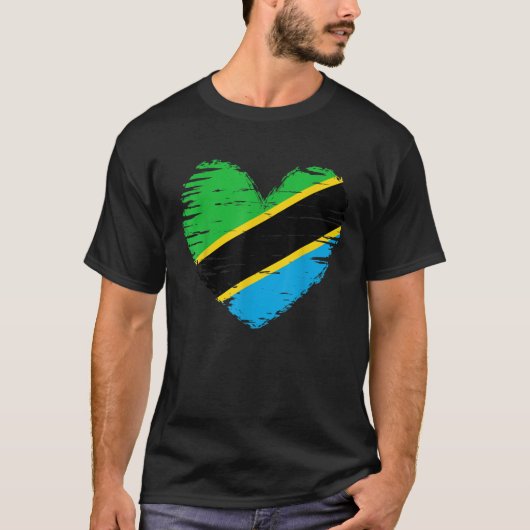 Tanzania Hart Outfit Tanzania Hart Vlag I love T T-shirt (Voorkant)
