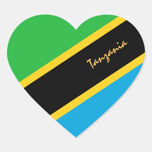 Tanzania Hart Sticker, Patriotische Tanzaniaanse V Hart Sticker (Voorkant)