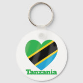 Tanzania Heart Flag Sleutelhanger (Voorkant)