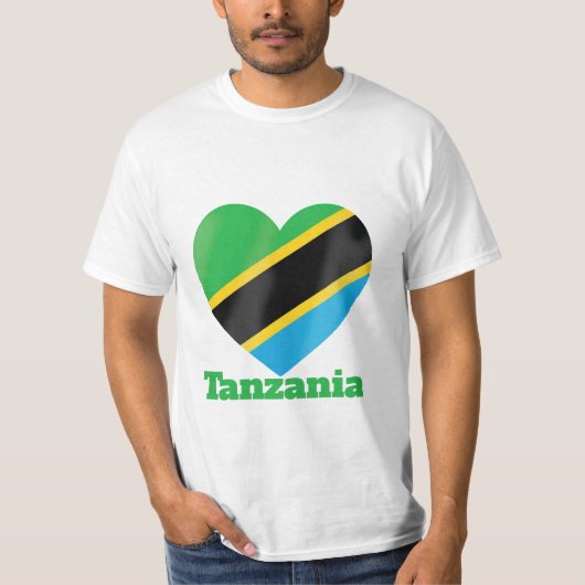 Tanzania Heart Flag T-Shirt (Voorkant)