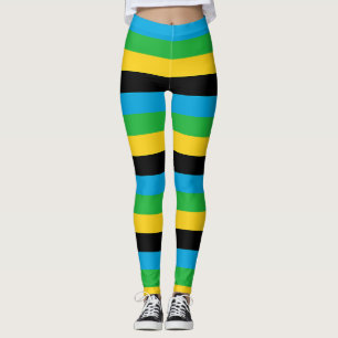 Tanzania horizontale streepjeskleuren voor nationa leggings