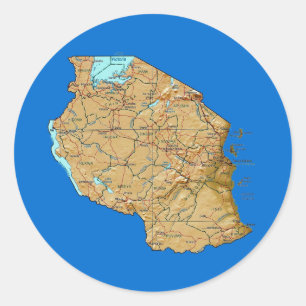 Tanzania Kaart Sticker
