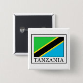 Tanzania-knop Vierkante Button 5,1 Cm (Voorkant /achterkant)