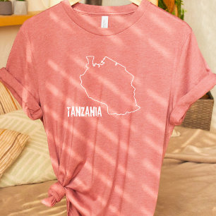 Tanzania Landkaart Tanzaniaanse grens lijnvorm T-shirt