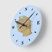 Tanzania Map Clock Ronde Klok (Hoek)
