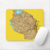 Tanzania Map Mousepad Muismat (Met muis)