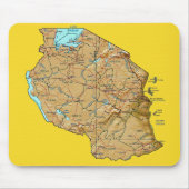 Tanzania Map Mousepad Muismat (Voorkant)