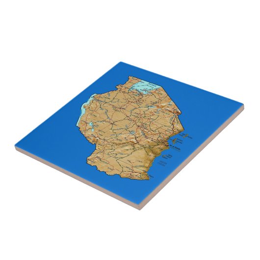 Tanzania Map Tile Tegeltje (Zijkant)