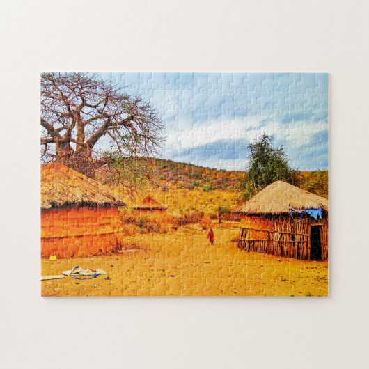 Tanzania Massai-dorp Legpuzzel (Horizontaal)