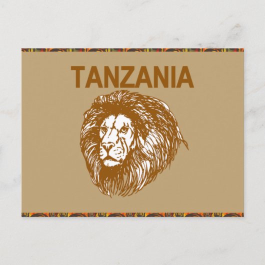 Tanzania met het Briefkaart van de Leeuw (Voorkant)