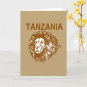 Tanzania met het Wenskaart van de leeuw Kaart (Gele Bloem)