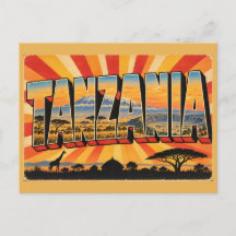 Tanzania met sneeuw bedekte bergsavanne vintage