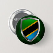 Tanzania Metallic Emblem Ronde Button 5,7 Cm (Voorkant /achterkant)