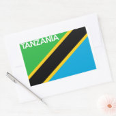 tanzania naam van de vlaggenstaat rechthoekige sticker (Envelop)