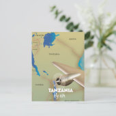 Tanzania Per Vliegtuig Briefkaart (Staand voorkant)