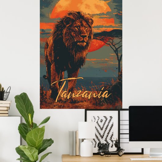  Tanzania Reizen Poster (Thuiskantoor)