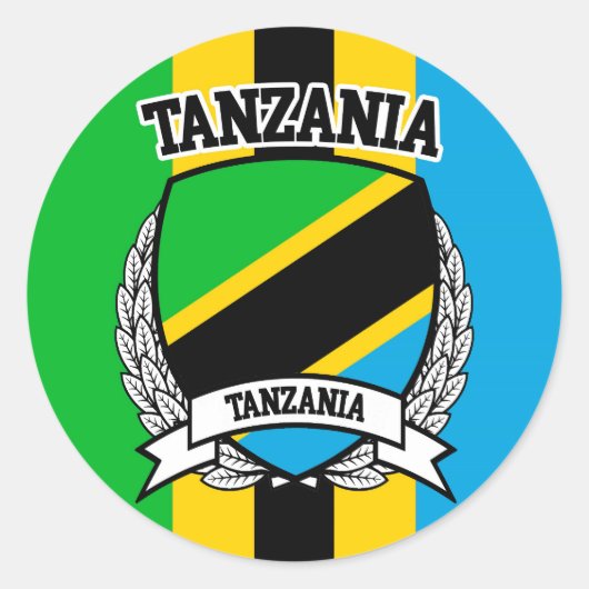 Tanzania Ronde Sticker (Voorkant)