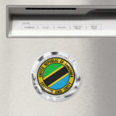 Tanzania Round Emblem Magneet (Insitu (Vaatwasser))