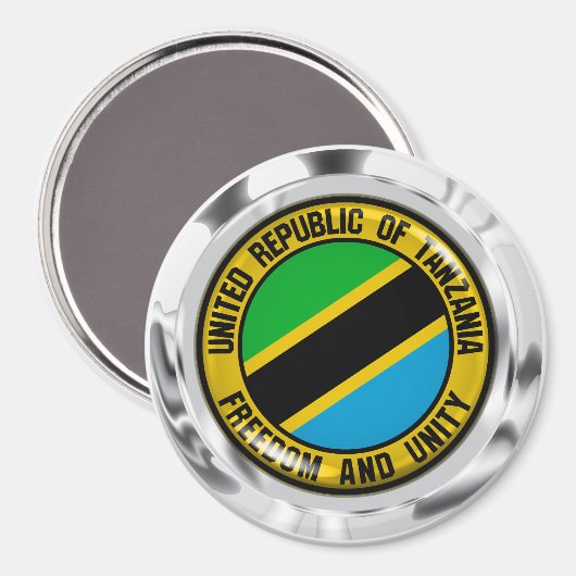 Tanzania Round Emblem Magneet (Voorkant / Achterkant)