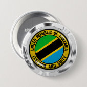 Tanzania Round Emblem Ronde Button 7,6 Cm (Voorkant /achterkant)