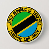 Tanzania Round Emblem Ronde Button 7,6 Cm (Voorkant)
