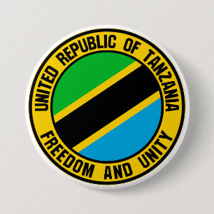 Tanzania Round Emblem Ronde Button 7,6 Cm