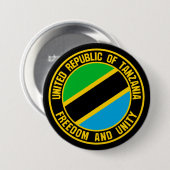 Tanzania Round Emblem Ronde Button 7,6 Cm (Voorkant /achterkant)