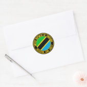 Tanzania Round Emblem Ronde Sticker (Envelop)