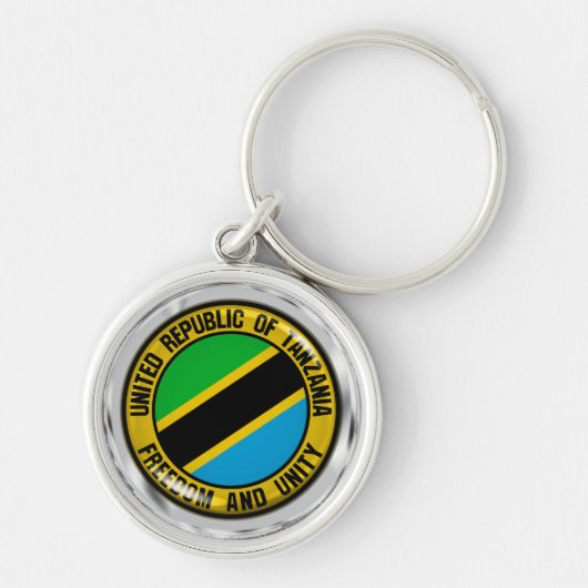 Tanzania Round Emblem Sleutelhanger (Voorkant)