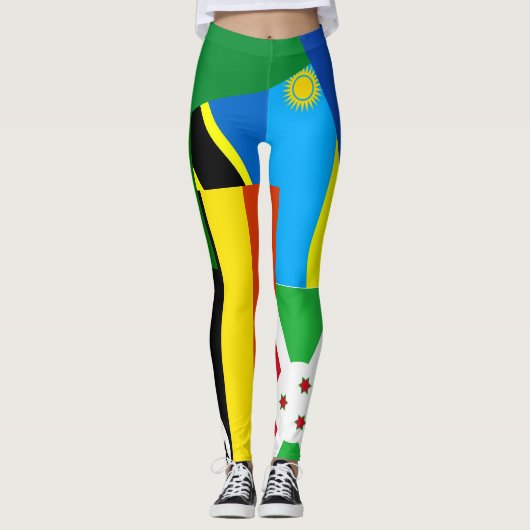 Tanzania Rwanda Burundi Zuid-Soedan Oeganda kenya Leggings (Voorkant)