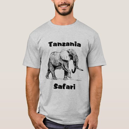 Tanzania Safari Elephant Tshirt (Voorkant)