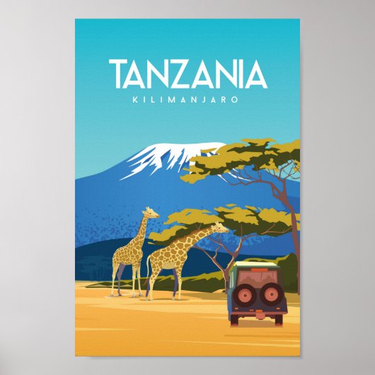 Tanzania safari-reisposter africa poster (Voorkant)
