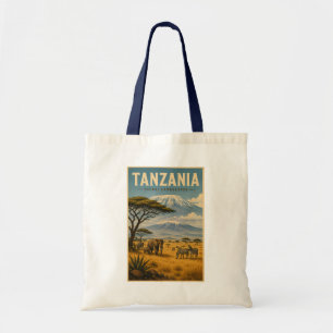 Tanzania Safari Zebra Illustratie Reis Kunst Tote Bag