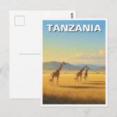 Tanzania Serengeti National Park Giraffes Briefkaart (Voorkant / Achterkant)
