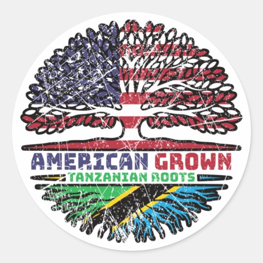 Tanzania Tanzania US American USA Verenigde Staten Ronde Sticker (Voorkant)