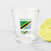 Tanzania Tanzaniaanse vlag groen gepersonaliseerd Shot Glas (Voorkant)