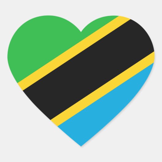 Tanzania - Tanzaniaanse vlag Hart Sticker (Voorkant)
