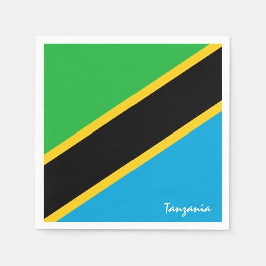 Tanzania & Tanzaniaanse Vlag partij mode/sport fan Servet (Voorkant)