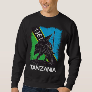 Tanzania trots Kilimanjaro bergkaart vlag hijsen Trui