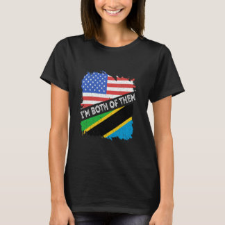 Tanzania USA Tanzaniaanse wortels Ik ben allebei v T-shirt