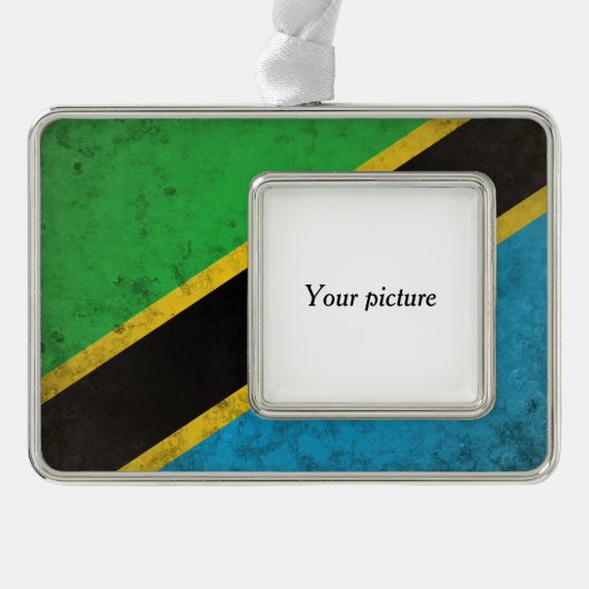 Tanzania Verzilverd Omlijst Ornament (Voorkant)
