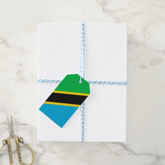 Tanzania vlag cadeaulabel (Met Touw)