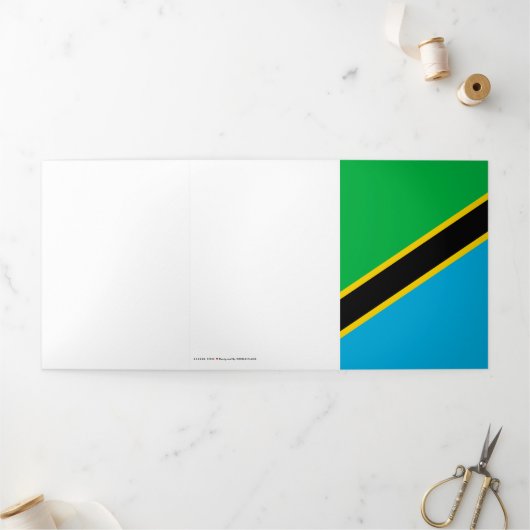 Tanzania vlag drieluik kaart (Buitenkant)