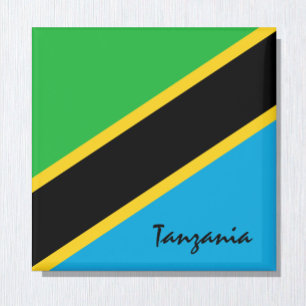 Tanzania vlag en Afrikaanse vakantie- en sportfans Magneet