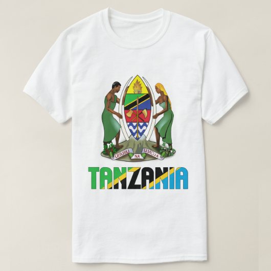 Tanzania vlag en wapenschild t-shirt (Design voorkant)