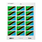 Tanzania vlag etiket (Full Sheet)